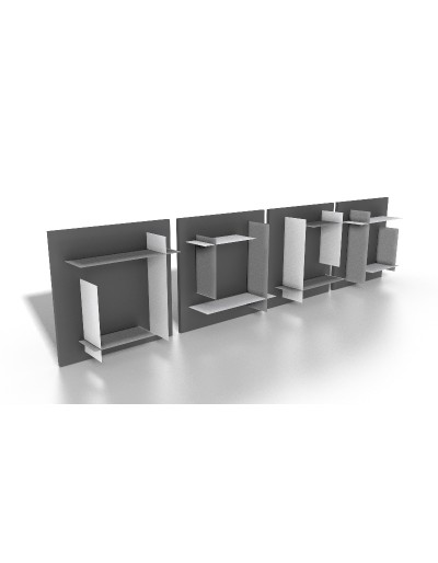 Zebra Black modular bookcase with Black shelves