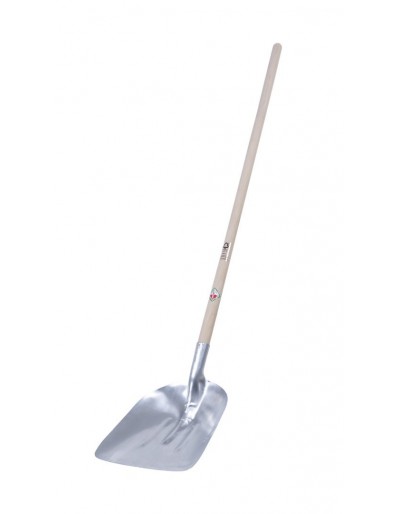 Oval aluminum snow shovel