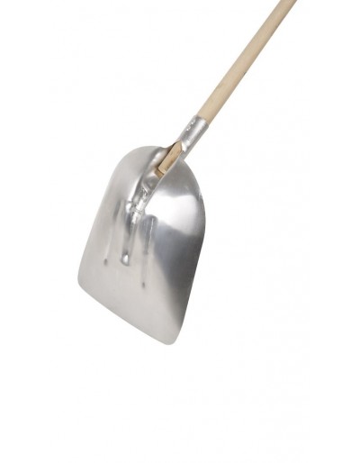 Oval aluminum snow shovel