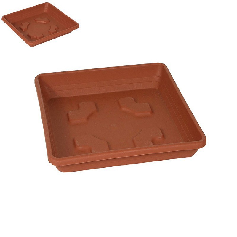 Sous-vaso carré 16 cm TERRE CUITE Sous-vaso carré 16 cm TERRE CUITE