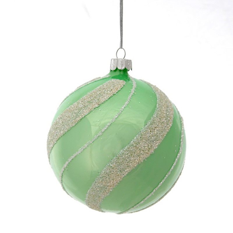 VETRO SFERA avec DÉCOR 10 cm VERT ACQUA