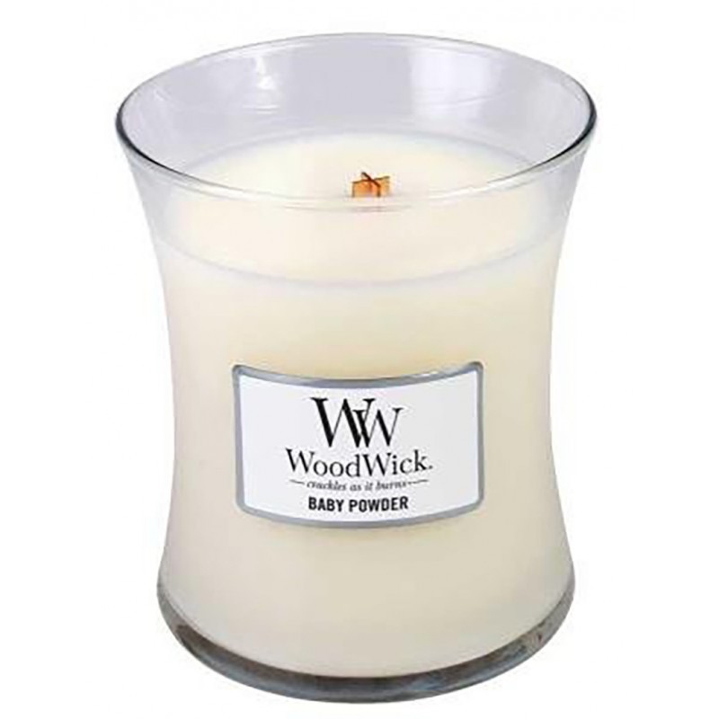 Woodwick Kerze medium Babypulver