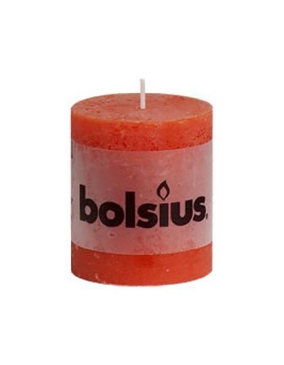 Rustic coral red candle