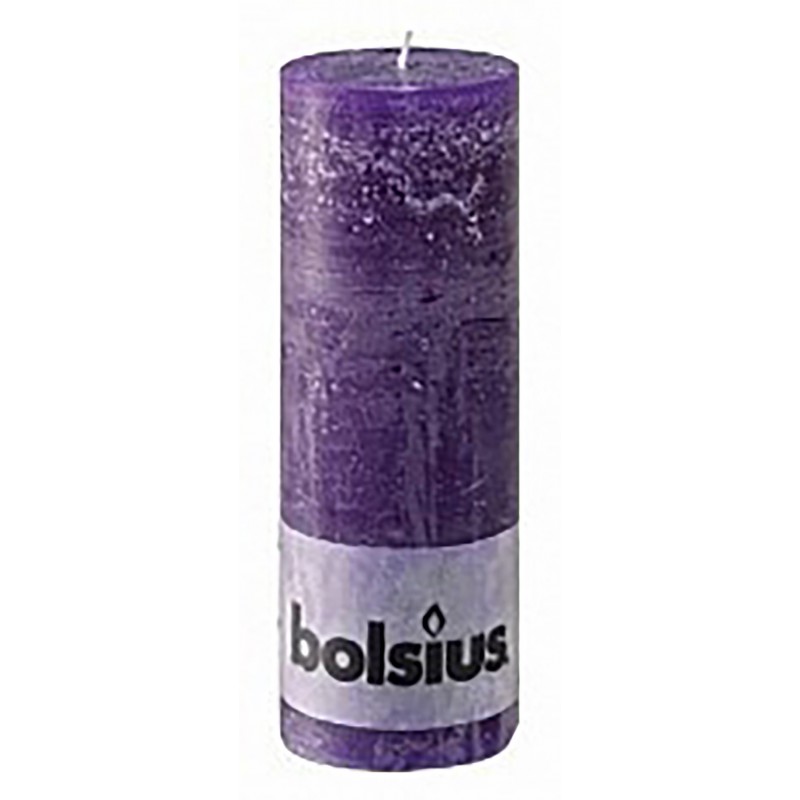 Rustic purple cylindrical candle