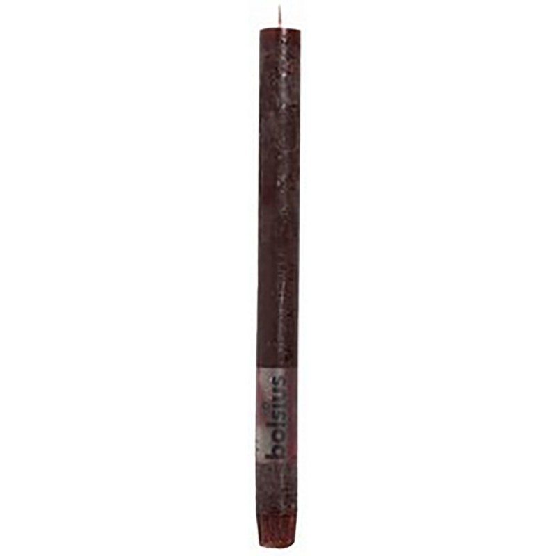 Rustic dark red cylindrical candle