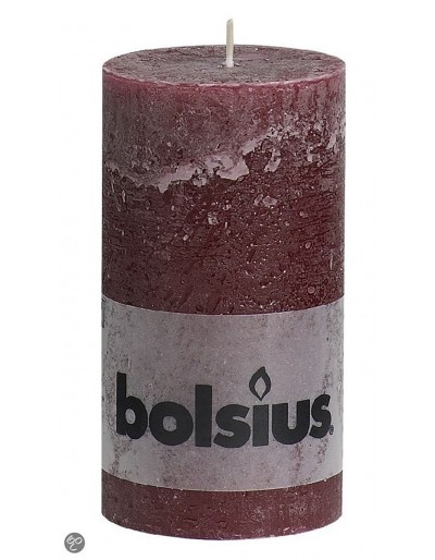 Rustic dark red cylindrical candle