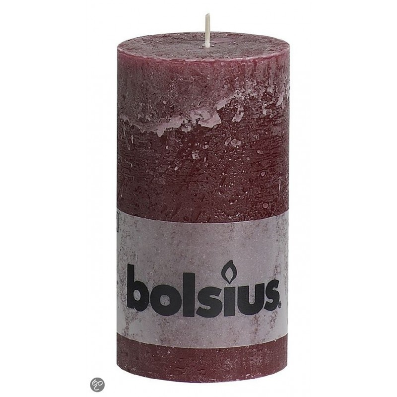 Rustic dark red cylindrical candle