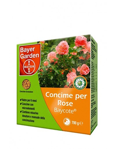 Rosas de fertilizante granular da Bayer baycote