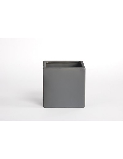 D&amp;M Vaso cubo grigio opaco 14 cm