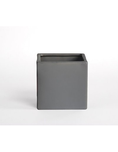 D&M Matte grey cube vase 14cm