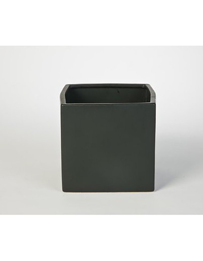 CUBE VASE 14 BLACK OPA