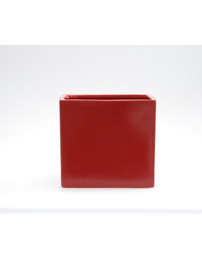 D&M Vaso cubo rosso opaco 14 cm