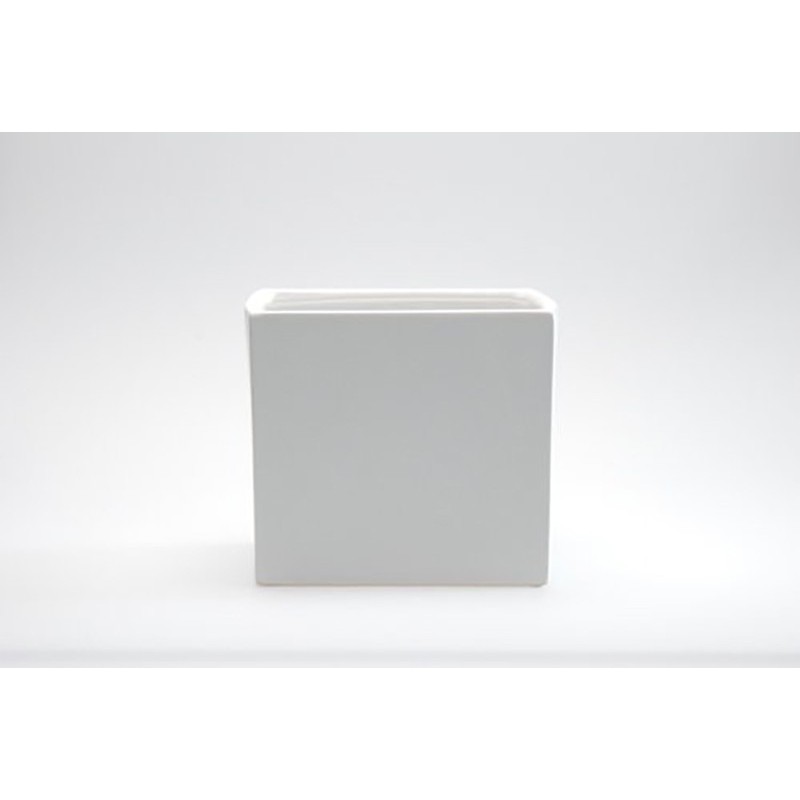 D&M Vaso cubo bianco opaco 14 cm