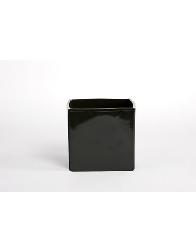 Vase cube noir brillant D&amp;M 14cm