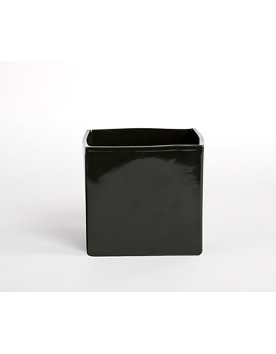Vase cube noir brillant D&M 14cm