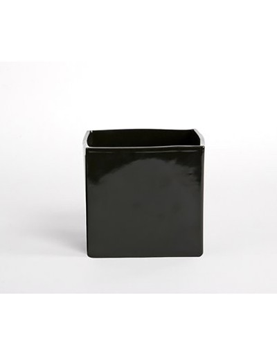 Vase cube noir brillant D&amp;M 14cm