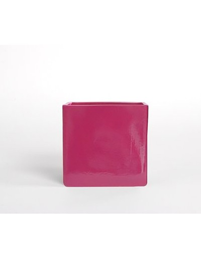 D&M Vaso cubo fúcsia brilhante 14 cm