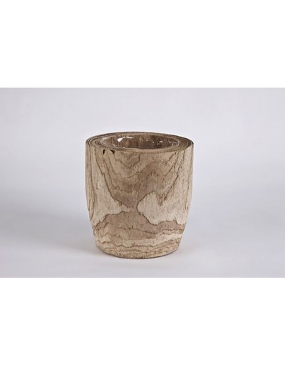 Vaso loiro de madeira D&M 18cm