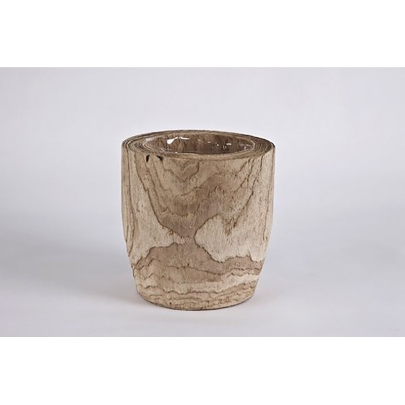 D&M Holz blonde Vase 18cm