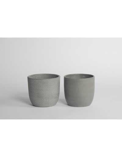 D&M micmac grå keramikvas 18 cm