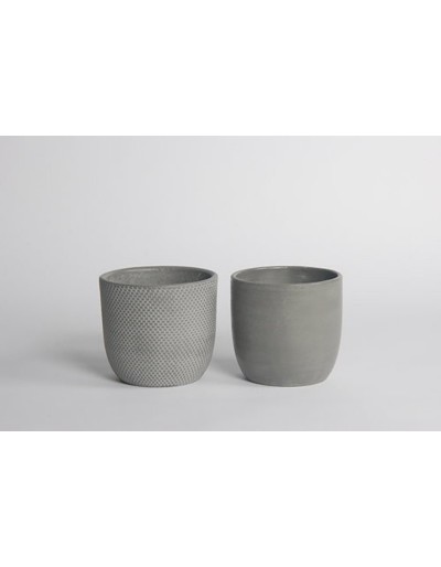 D&M micmac grey ceramic vase 18cm