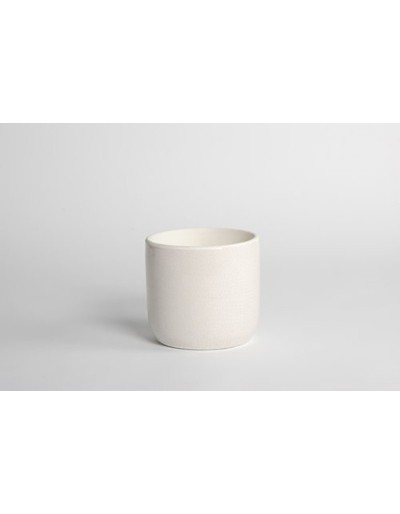 D&M Florero africano de cerámica blanca 17cm