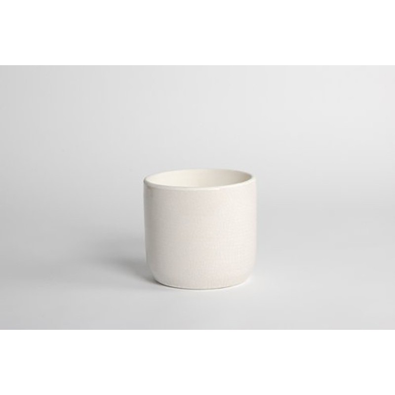 Vase africain en céramique blanc D-M 22cm