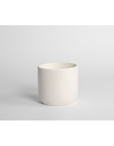 D&amp;M Florero africano de cerámica blanca 22cm