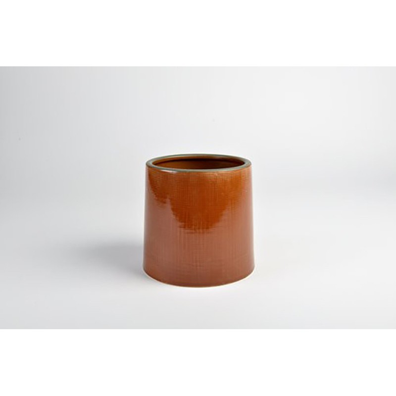 VASE D13 WAFFLE RUST