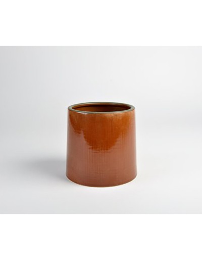 D&amp;M Vase waffle ceramic rust 13 cm