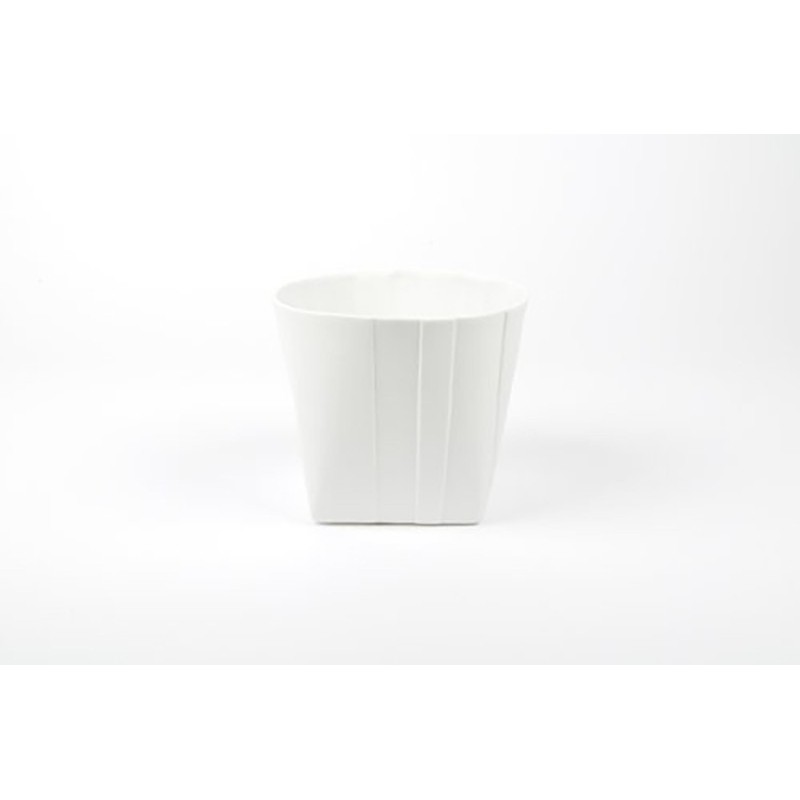 D&M Vaso folded in ceramica bianco 14 cm