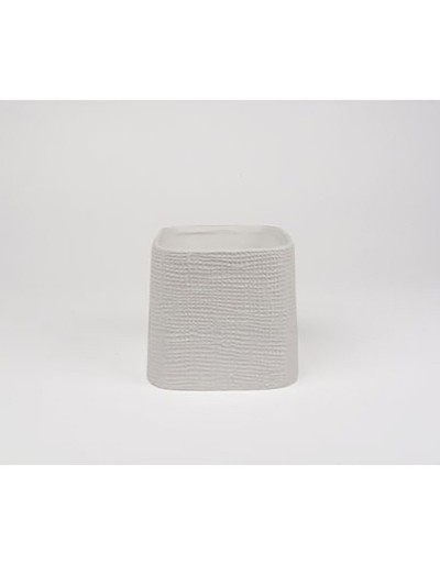 D&M jarrón de cerámica blanca de peluche 13 cm
