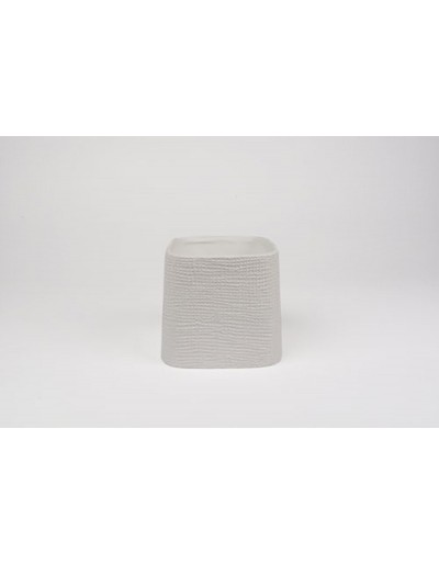 D&M Vase faddy weiße Keramik 18 cm