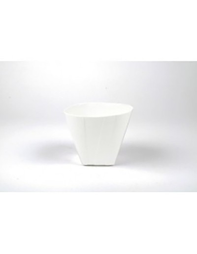 D&M Vase faddy rectangulaire en céramique blanche 20 cm