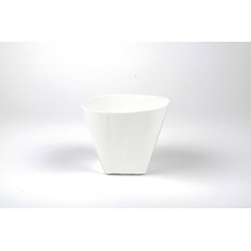 D&M Vase faddy rectangulaire en céramique blanche 20 cm