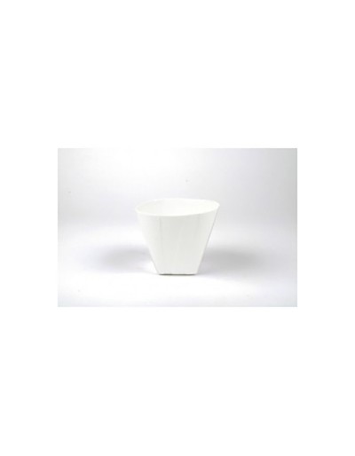 D&M Vaso faddy cerâmica branca retangular 20 cm