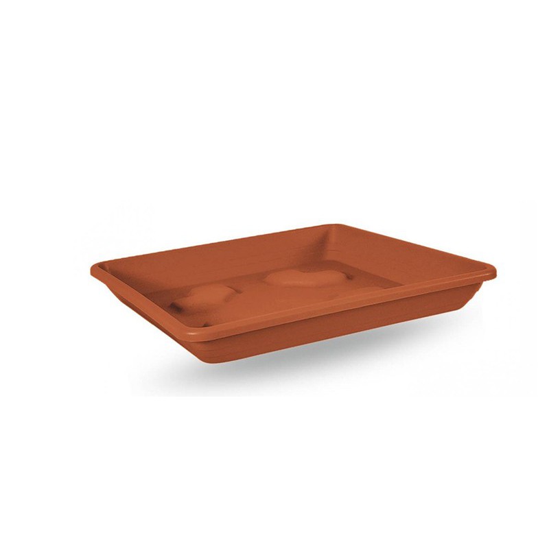 Quadratische runtervaso 42 cm TERRACOTTA