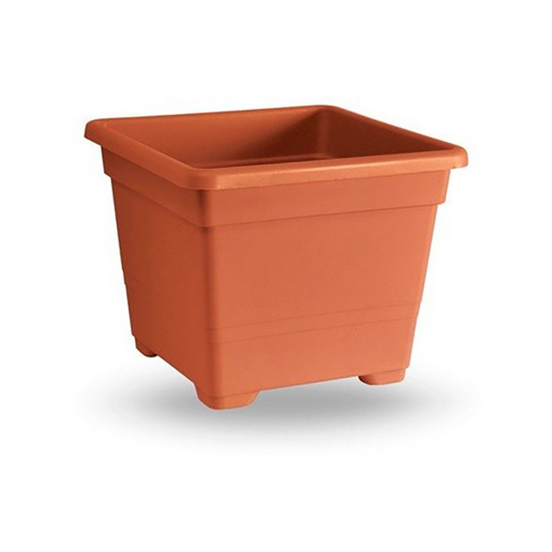 VASE CARRÉ EN TERRE CUITE DE 38 CM VASE CARRÉ EN TERRE CUITE DE 38 CM