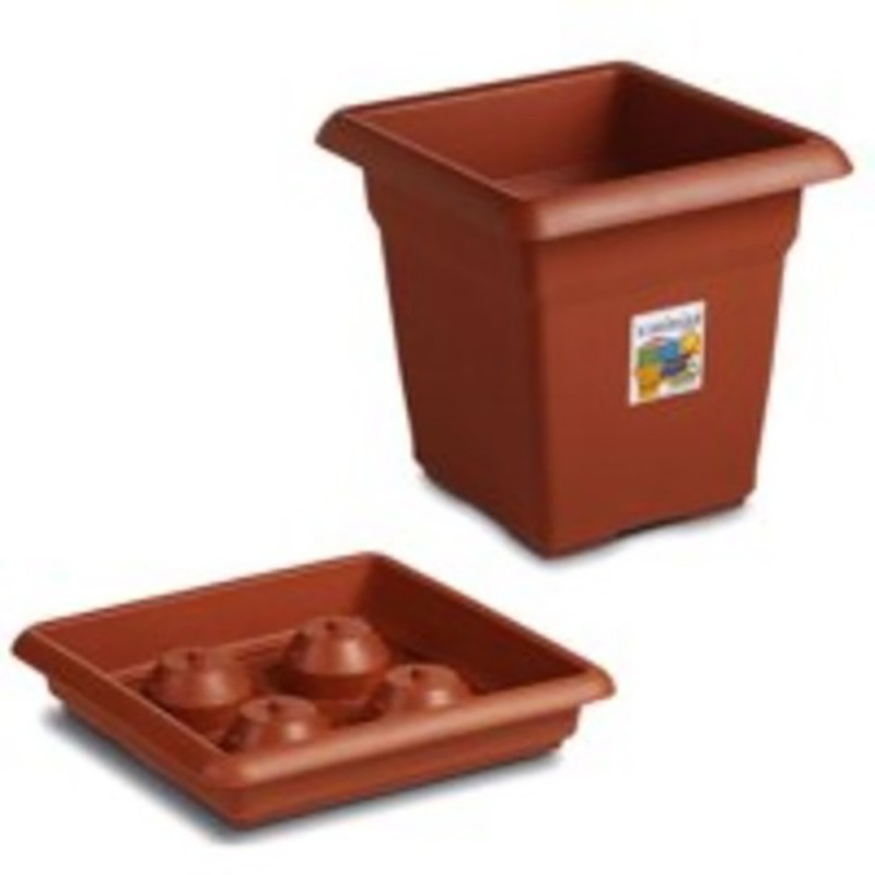 Sottofioriera quadra 39 cm colore terracotta