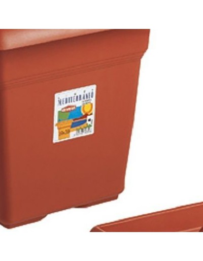 Plastic planter square 45 cm terracotta