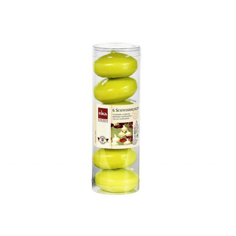 Candles floating lemon yellow 6 pieces