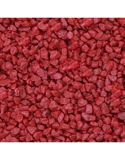 Decoración granulada en rojo carmín