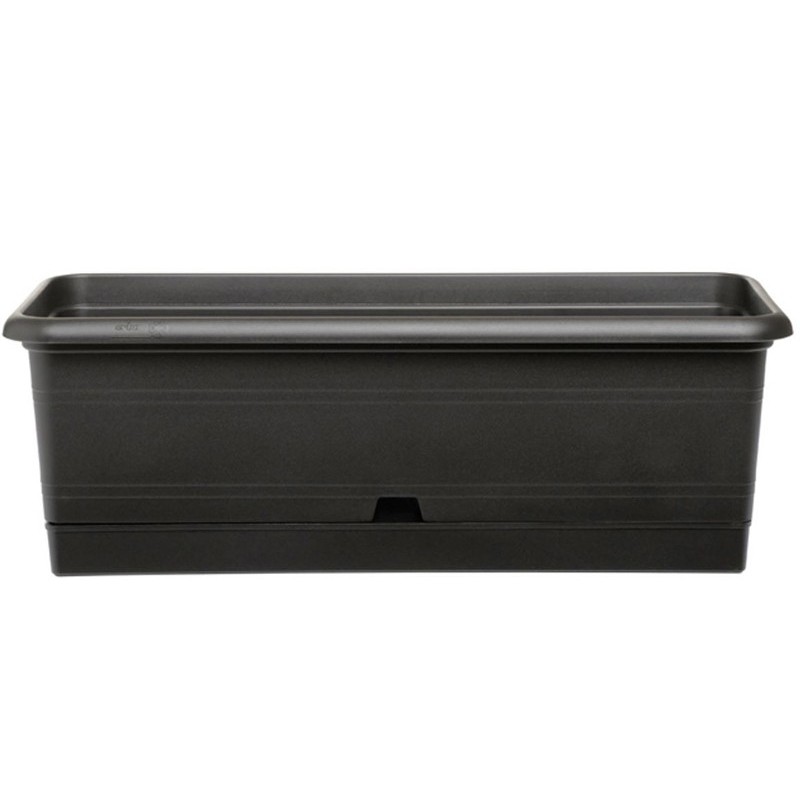 RUSTIC FLOWERBOX 62cm ANTHRACITE with SAUCER INCLUDED