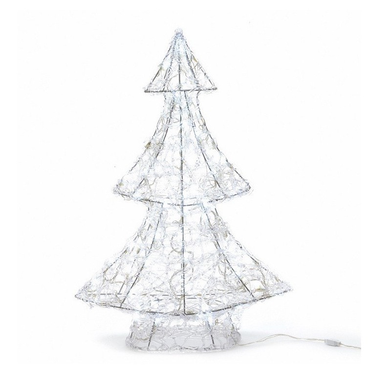 Árvore de Natal acrílica branca com 80 luzes