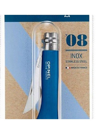 Cuchillo de bolsillo Opinel no.8 azul inoxidable Blister