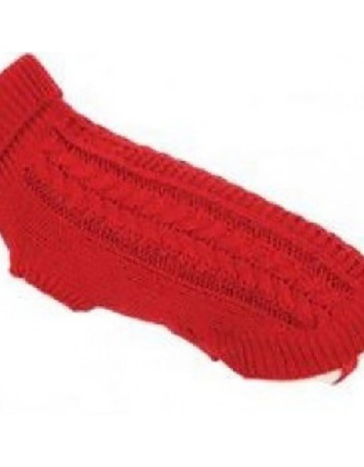Sweter z warkoczami TWIST czerwony 30 cm