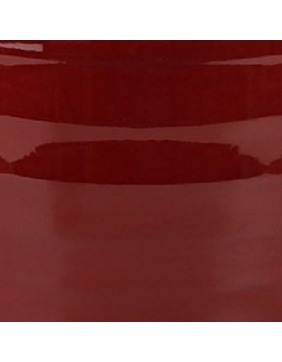 Maceta de color rojo oscuro de unos 19 cm