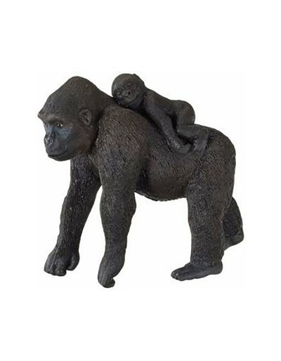 FEMALE GORILLA WITH PUPPY