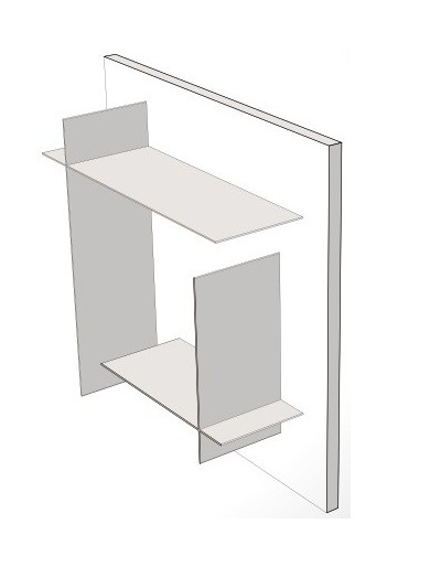 Bibliothèque modulaire blanche avec des étagères blanches