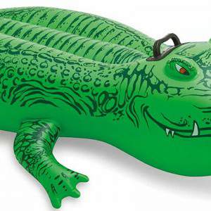 Inflatable rideable alligator